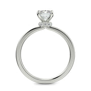 Valeria Radiant Cut Hidden Halo Solitaire 4 Prong Claw Set Engagement Ring Setting - Nivetta